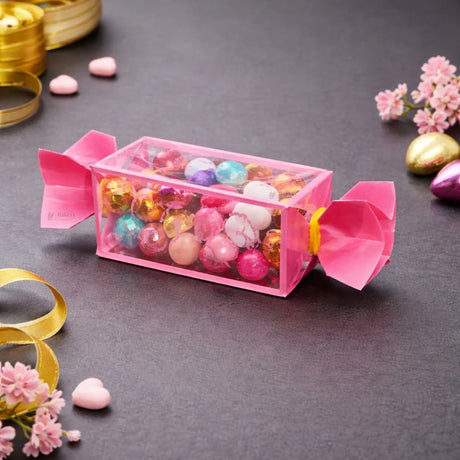 Candy Shape PVC Goodie Box | Transparent Candy Style Gift Packaging | Pack of 10
