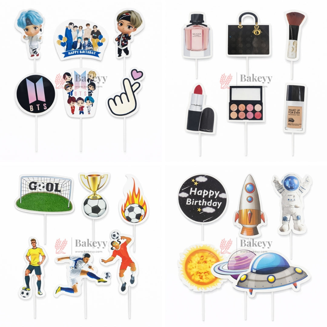 • Pack includes 6 different hobby/adult-themed designs
• Vibrant, high-resolution prints for a premium look
• Strong and safe sticks for easy placement on cakes
• Suitable for cakes, cupcakes, dessert tables &amp; displays
• Ready to use, no assembly required
• Ideal for adult birthdays, themed parties, corporate events &amp; hobby-based celebrations
