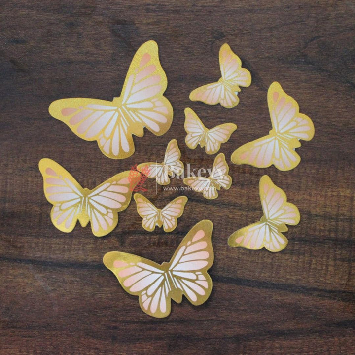 10 pcs shiny butterfly Birthday Cake Topper| decoration Toppers| Bday Decorations Items - Bakeyy.com