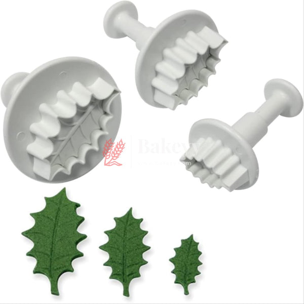 Veined Leaf Plunger Cutters|Set of 3 (Small, Medium, Large)| For Cake Decorating, Fondant, and Cookie Molds