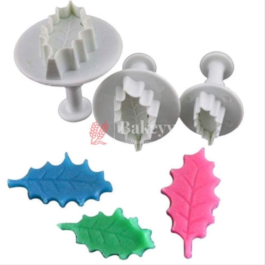 Veined Leaf Plunger Cutters|Set of 3 (Small, Medium, Large)| For Cake Decorating, Fondant, and Cookie Molds - Bakeyy.com - India - Veined Leaf Plunger Cutters|Set of 3 (Small, Medium, Large)| For Cake Decorating, Fondant, and Cookie Molds - Default Title