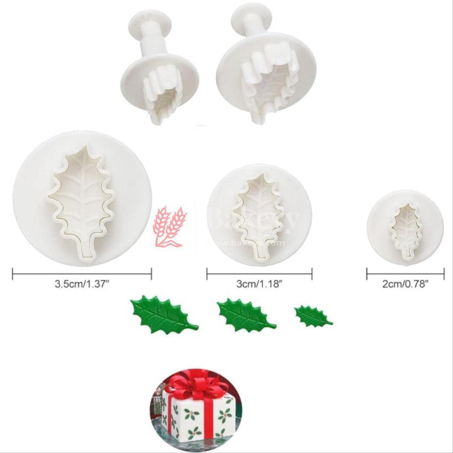 Veined Leaf Plunger Cutters|Set of 3 (Small, Medium, Large)| For Cake Decorating, Fondant, and Cookie Molds - Bakeyy.com - India - Veined Leaf Plunger Cutters|Set of 3 (Small, Medium, Large)| For Cake Decorating, Fondant, and Cookie Molds - Default Title