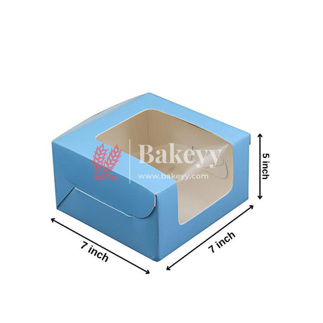 7x7x5 inch Plain Cake Box With Window | Birthday Cake boxes | Pack of 25 | - Bakeyy.com - India - 7x7x5 inch Plain Cake Box With Window | Birthday Cake boxes | Pack of 25 | - Default Title