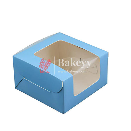 10x10x5 inch Plain Cake Box With L Shape Window | Birthday Cake boxes | Pack of 25 | - Bakeyy.com - India - 10x10x5 inch Plain Cake Box With L Shape Window | Birthday Cake boxes | Pack of 25 | - Default Title