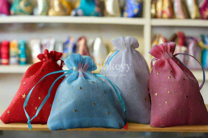 10x14 CM | Cotton Potli Bags | Pack of 50 | Candy Bag | Drawstring Bags - Bakeyy.com - India - 10x14 CM | Cotton Potli Bags | Pack of 50 | Candy Bag | Drawstring Bags - White