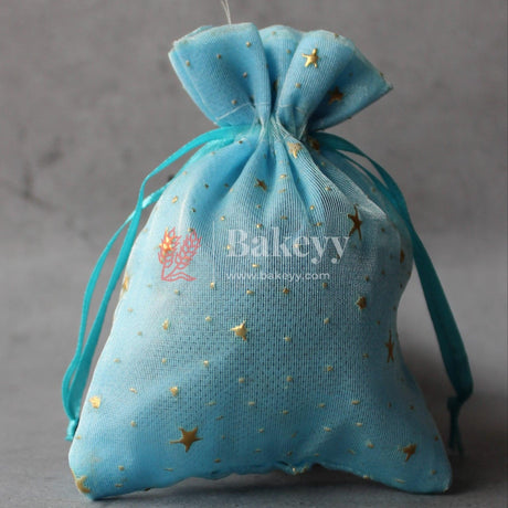 10x14 CM | Cotton Potli Bags | Pack of 50 | Candy Bag | Drawstring Bags - Bakeyy.com - India - 10x14 CM | Cotton Potli Bags | Pack of 50 | Candy Bag | Drawstring Bags - Blue