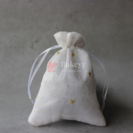 10x14 CM | Cotton Potli Bags | Pack of 50 | Candy Bag | Drawstring Bags - Bakeyy.com - India - 10x14 CM | Cotton Potli Bags | Pack of 50 | Candy Bag | Drawstring Bags - White