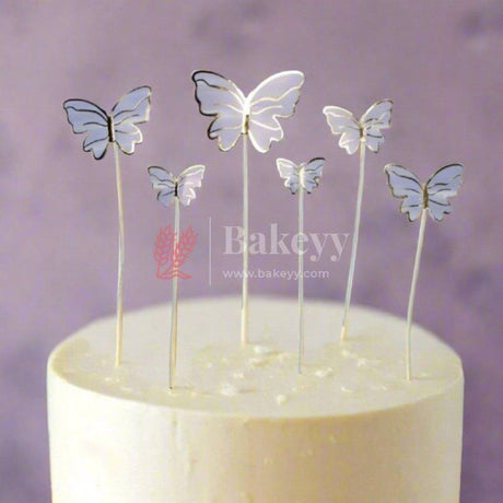 10 pcs shiny butterfly Birthday Cake Topper| decoration Toppers| Bday Decorations Items | - Bakeyy.com - India - 10 pcs shiny butterfly Birthday Cake Topper| decoration Toppers| Bday Decorations Items | - Color 1