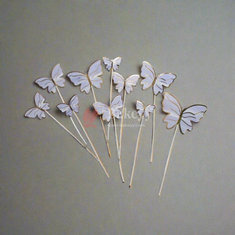 10 pcs shiny butterfly Birthday Cake Topper| decoration Toppers| Bday Decorations Items | - Bakeyy.com - India - 10 pcs shiny butterfly Birthday Cake Topper| decoration Toppers| Bday Decorations Items | - Color 1