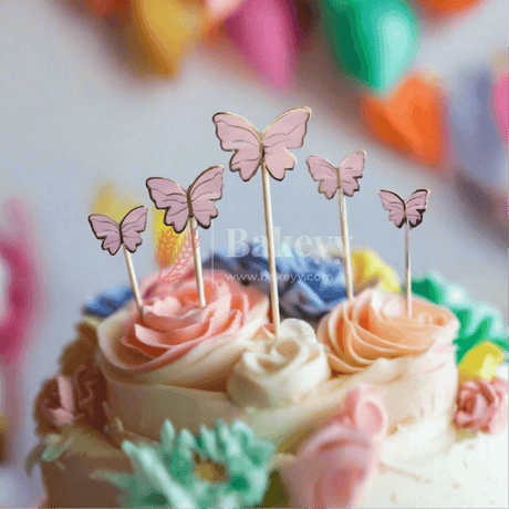 10 pcs shiny butterfly Birthday Cake Topper| decoration Toppers| Bday Decorations Items | - Bakeyy.com - India - 10 pcs shiny butterfly Birthday Cake Topper| decoration Toppers| Bday Decorations Items | - Color 1