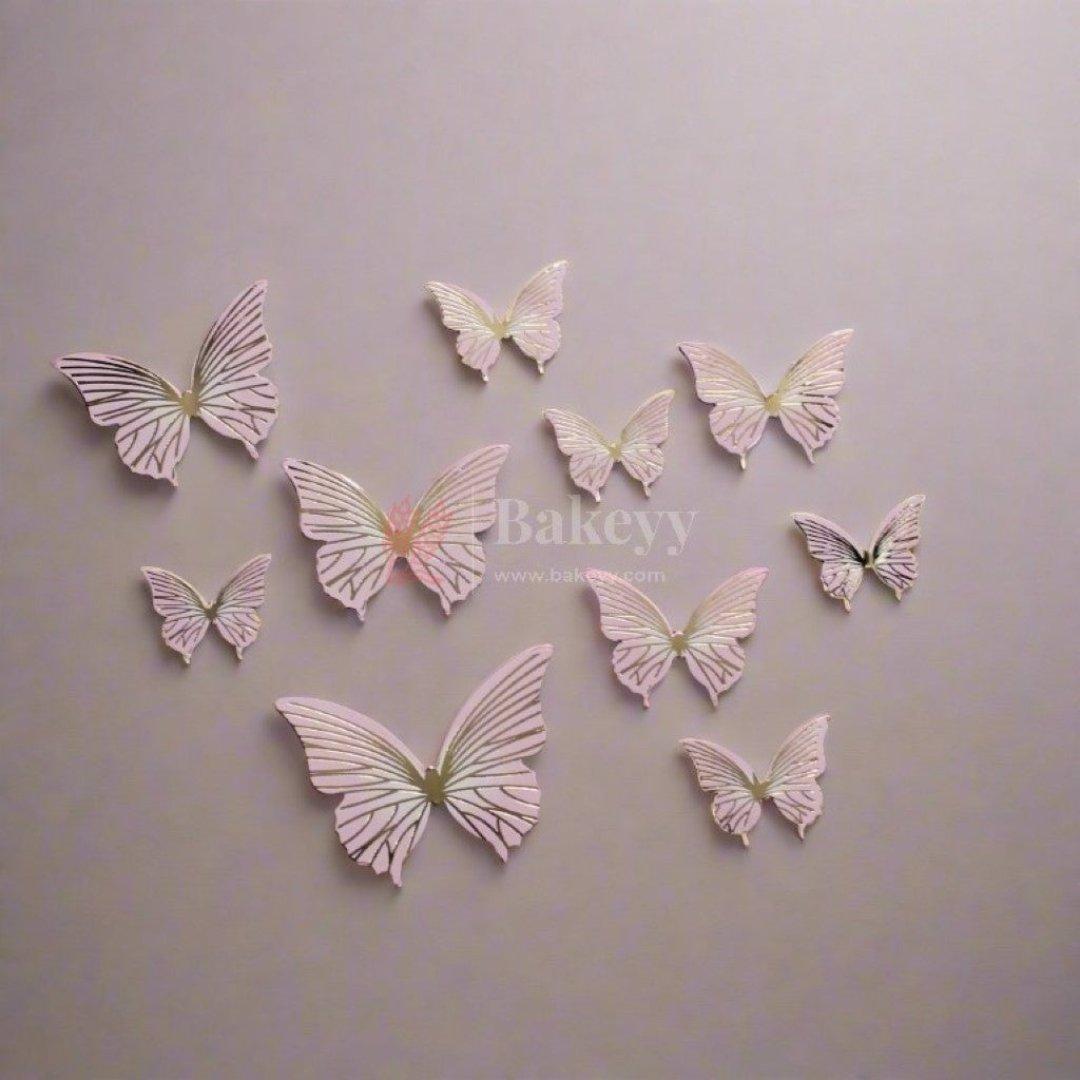 10 pcs shiny butterfly Birthday Cake Topper| decoration Toppers| Bday Decorations Items | - Bakeyy.com - India - 10 pcs shiny butterfly Birthday Cake Topper| decoration Toppers| Bday Decorations Items | - Pink