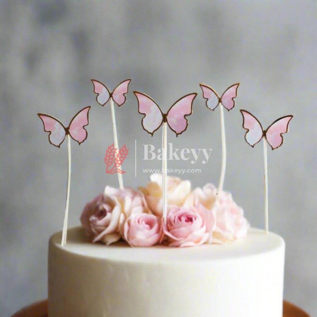 10 pcs butterfly Birthday Cake Topper| decoration Toppers| Bday Decorations Items | - Bakeyy.com - India - 10 pcs butterfly Birthday Cake Topper| decoration Toppers| Bday Decorations Items | - Color 1