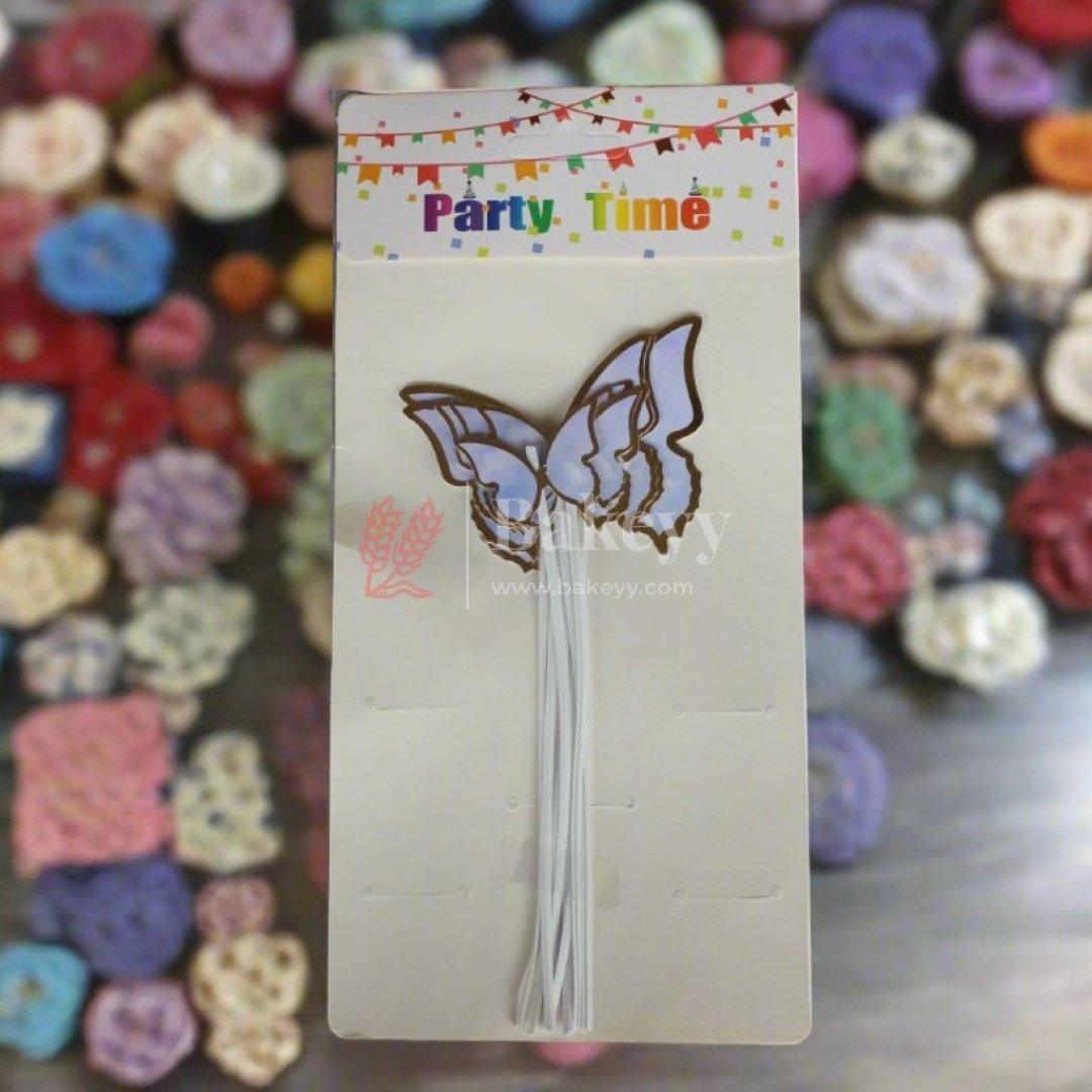 10 pcs butterfly Birthday Cake Topper| decoration Toppers| Bday Decorations Items | - Bakeyy.com - India - 10 pcs butterfly Birthday Cake Topper| decoration Toppers| Bday Decorations Items | - Color 1