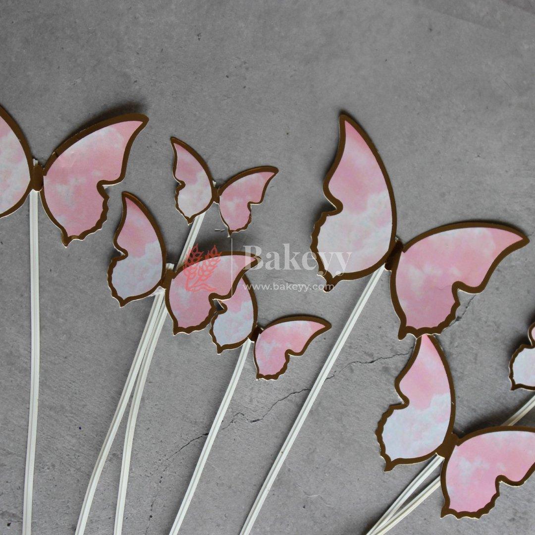 10 pcs butterfly Birthday Cake Topper| decoration Toppers| Bday Decorations Items | - Bakeyy.com - India - 10 pcs butterfly Birthday Cake Topper| decoration Toppers| Bday Decorations Items | - Color 1