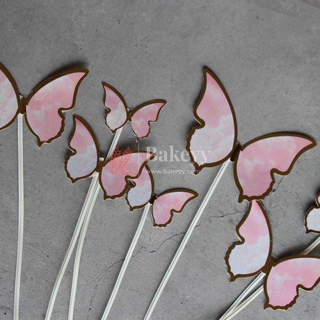 10 pcs butterfly Birthday Cake Topper| decoration Toppers| Bday Decorations Items | - Bakeyy.com - India - 10 pcs butterfly Birthday Cake Topper| decoration Toppers| Bday Decorations Items | - Color 1