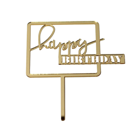 4" inch Happy Birthday Cake Topper - Bakeyy.com - India - 4" inch Happy Birthday Cake Topper - Default Title