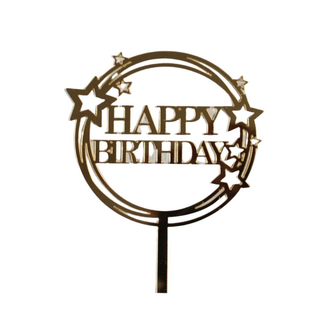 5" inch Happy Birthday Cake Topper - Bakeyy.com - India - 5" inch Happy Birthday Cake Topper - Default Title