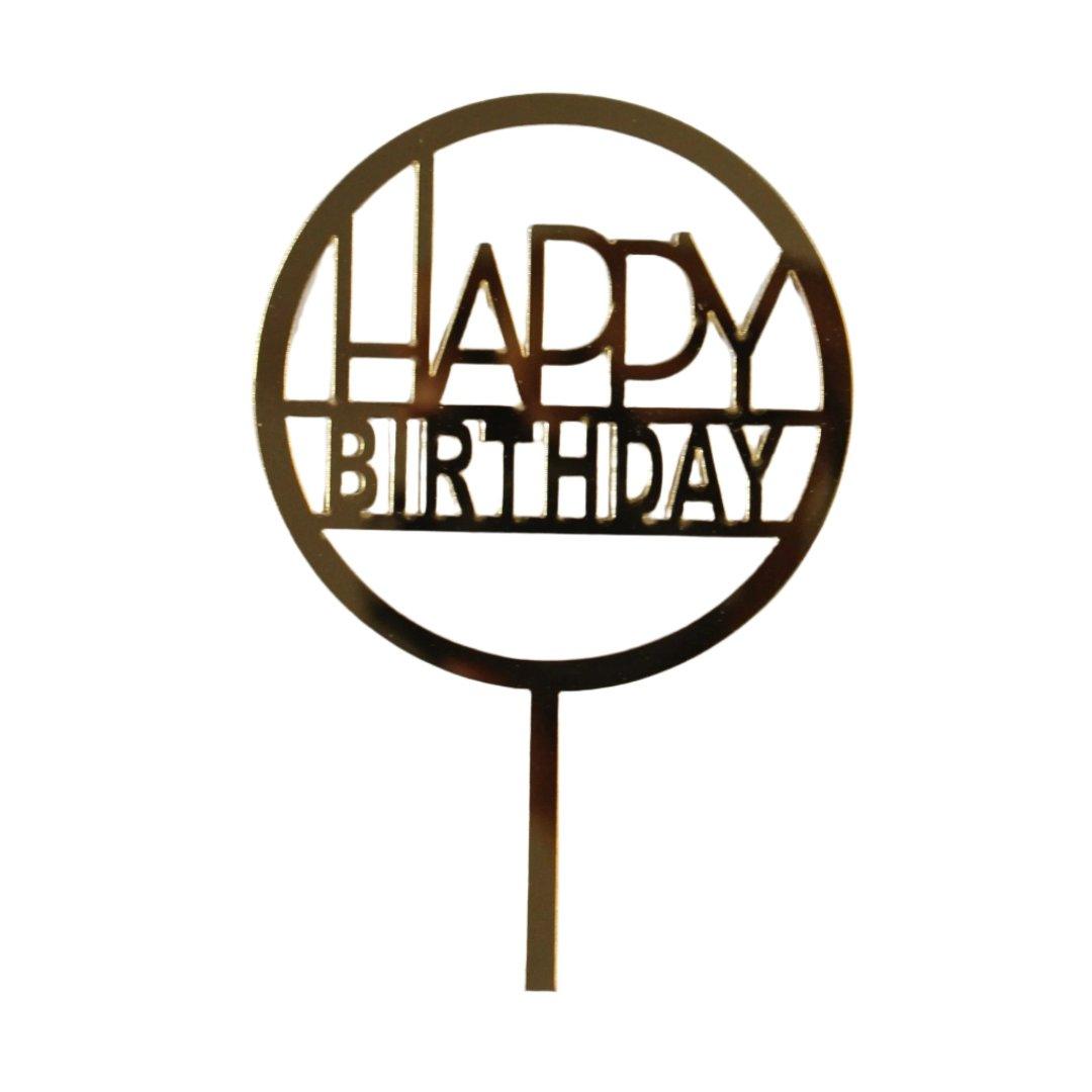 5" inch Happy Birthday Cake Topper - Bakeyy.com - India - 5" inch Happy Birthday Cake Topper - Default Title