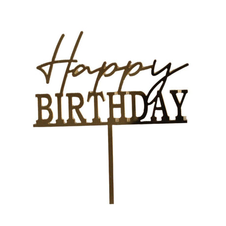 5" inch Happy Birthday Cake Topper - Bakeyy.com - India - 5" inch Happy Birthday Cake Topper - Default Title