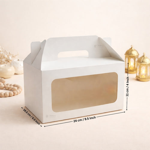 Iftari Meal Box with Transparent Window | 2 Size Options Available | Pack of 25