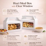 Iftari Meal Box with Clear Window | 2 Size Options Available | Pack of 25