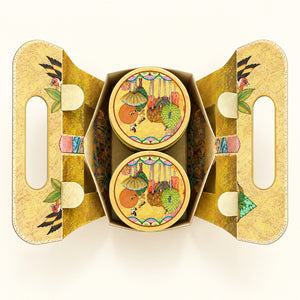 Indian Heritage Embossed Gift Box with Window, Handle & Ribbon | 4 Designs | Pack of 5