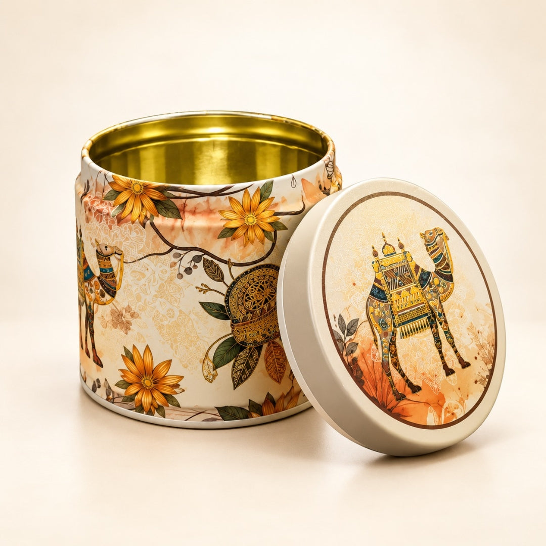 Indian Heritage Embossed Gift Box with Window, Handle & Ribbon | 4 Designs | Pack of 5