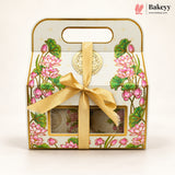 Indian Heritage Embossed Gift Box with Window, Handle & Ribbon | 4 Designs | Pack of 5
