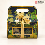 Indian Heritage Embossed Gift Box with Window, Handle & Ribbon | 4 Designs | Pack of 5