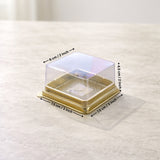 Individual Cupcakes And Pastry Container | Gold Color | Square Moon Cake Holder | 2 Sizes Available| Pack Of 50