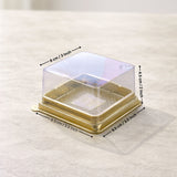 Individual Cupcakes And Pastry Container | Gold Color | Square Moon Cake Holder | 2 Sizes Available| Pack Of 50