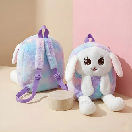 Interactive LED Bunny Plush Backpack | Fluffy Rabbit Design with Moving Ears | 2 Color Options | Pack of 1