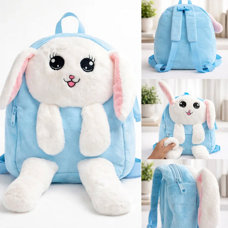 Interactive LED Bunny Plush Backpack | Fluffy Rabbit Design with Moving Ears | 2 Color Options | Pack of 1