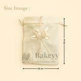 Dual Color Jute Potli Bag with Floral Accent | Traditional Potli Bag | Pack of 10