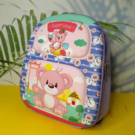 Kids Cartoon Animal Hard-Front Mini Backpack | 3 Cute Animal Designs | Lightweight School & Travel Bag | Pack of 1