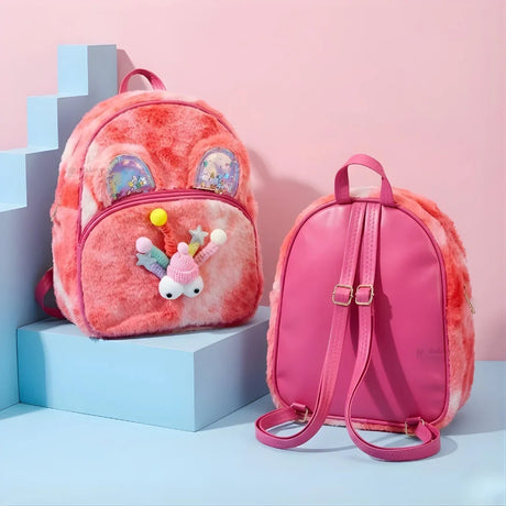 Kids Fluffy Fur Backpack | Soft Plush Mini Backpack | Multiple Color Options | Pack of 1