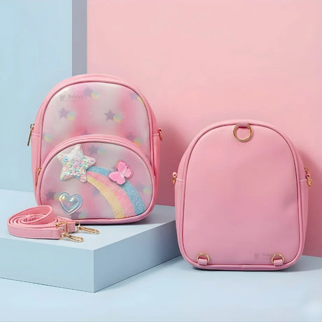 Kids Glitter Unicorn & Rainbow Mini Backpack | Detachable Shoulder Strap | Multiple Color Options | Pack of 1