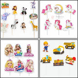 Kids Theme Cake Toppers | Fun Character Designs | Decorative Toppers for Cakes and Cupcakes | Pack of 6 - Bakeyy.com - India - Kids Theme Cake Toppers | Fun Character Designs | Decorative Toppers for Cakes and Cupcakes | Pack of 6 - Constructor 13.00