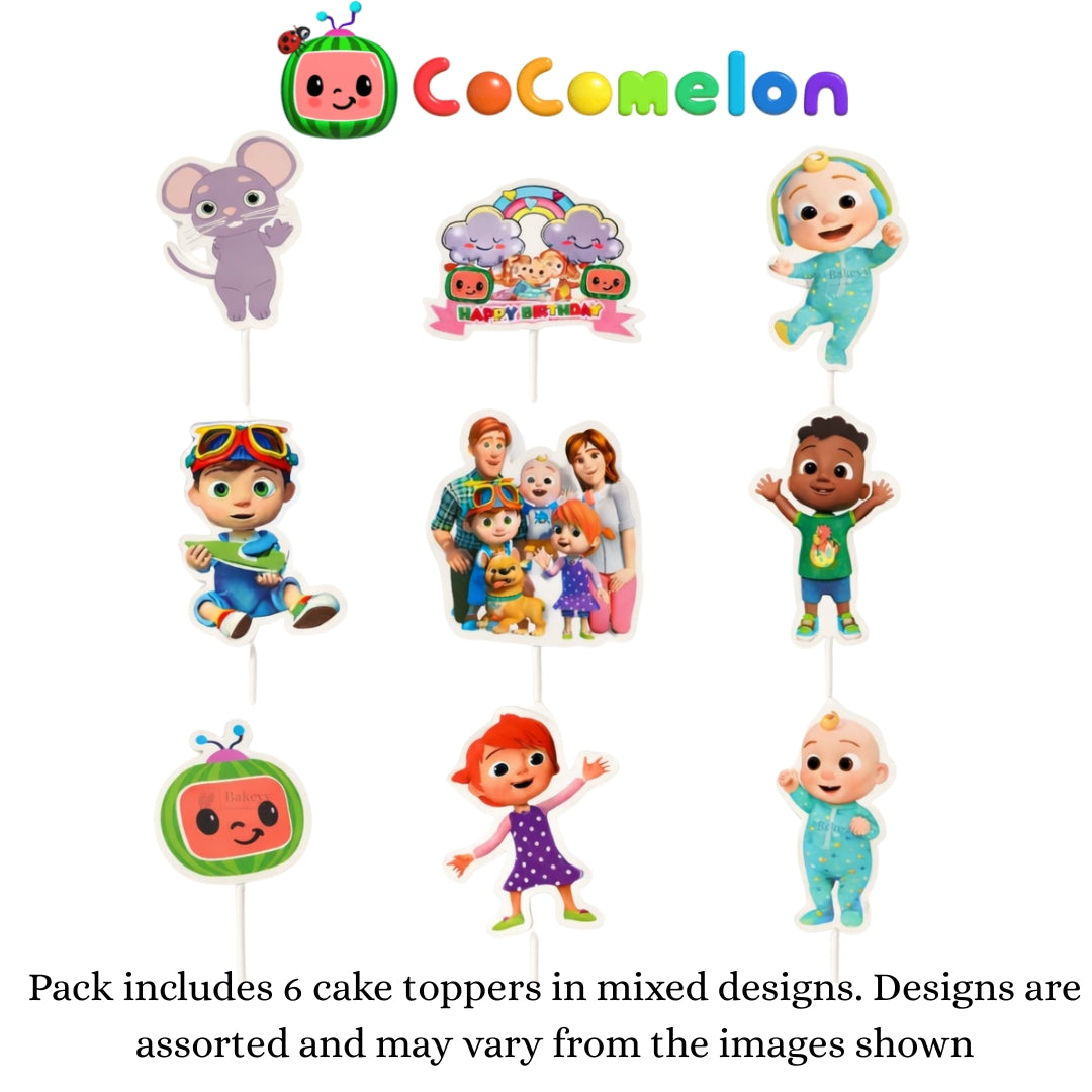 Kids Movies & Shows Cake Toppers | Birthday Party Decor | Birthday Cake Decor | Pack of 6