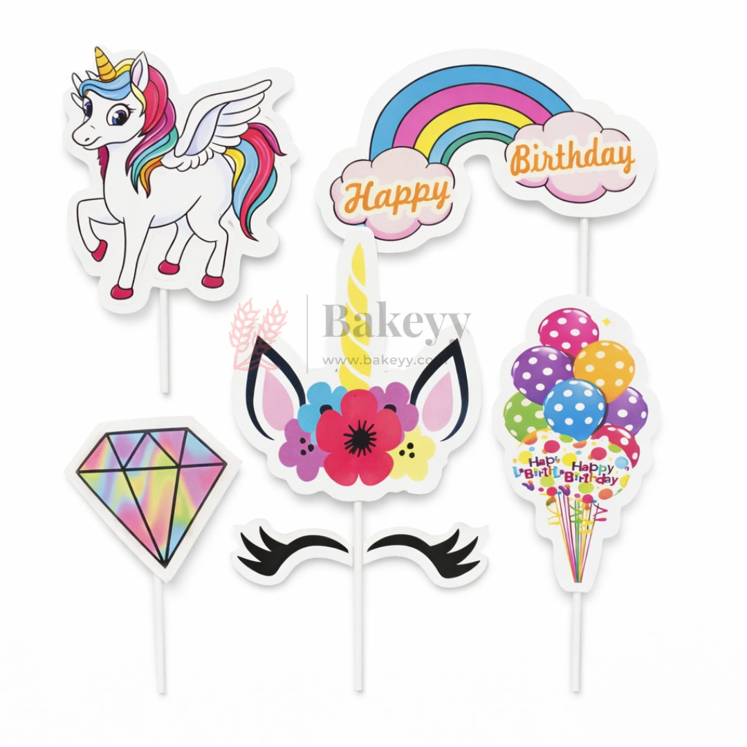 Kids Theme Cake Toppers | Fun Character Designs | Decorative Toppers for Cakes and Cupcakes | Pack of 6