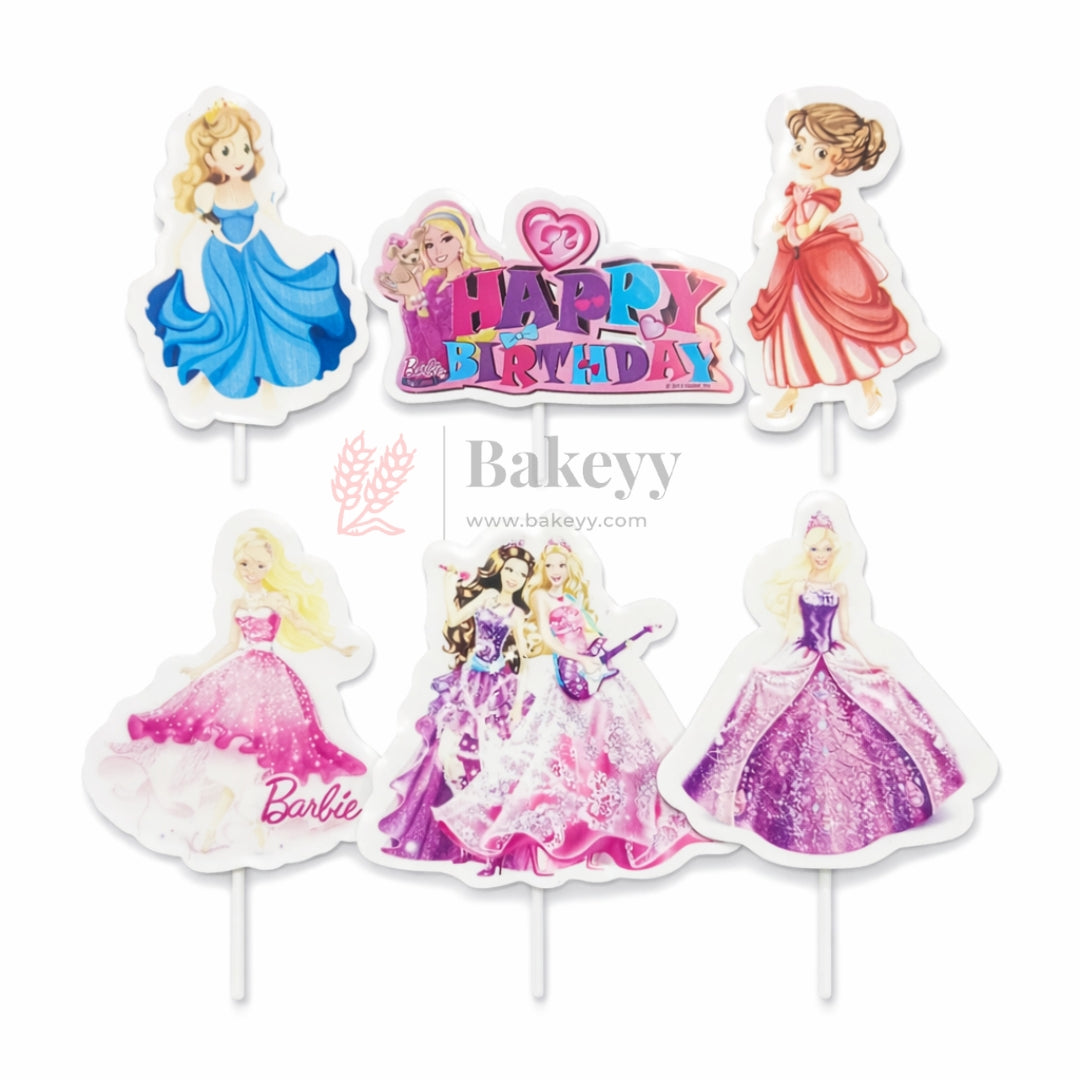 Kids Theme Cake Toppers | Fun Character Designs | Decorative Toppers for Cakes and Cupcakes | Pack of 6