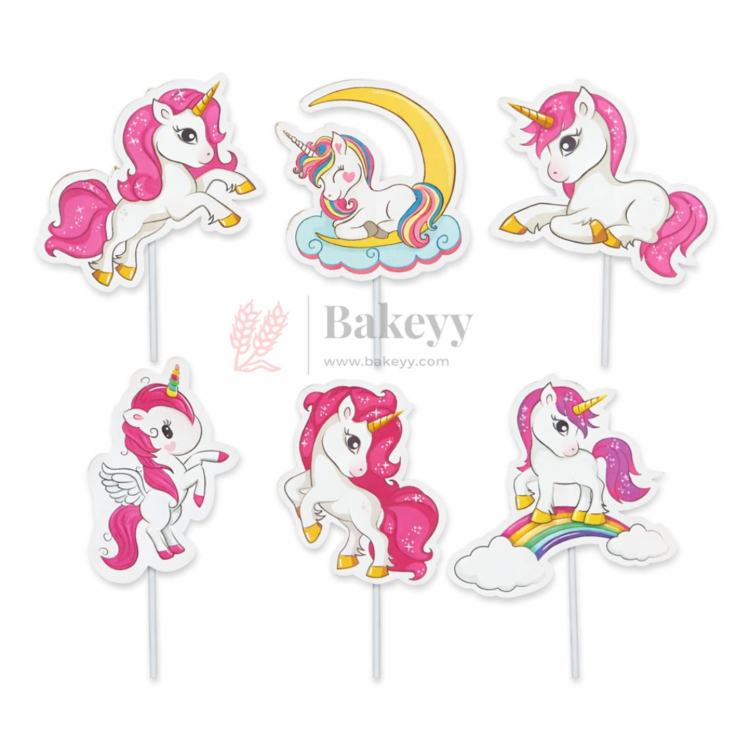 Kids Theme Cake Toppers | Fun Character Designs | Decorative Toppers for Cakes and Cupcakes | Pack of 6