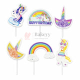 Kids Theme Cake Toppers | Fun Character Designs | Decorative Toppers for Cakes and Cupcakes | Pack of 6