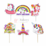 Kids Theme Cake Toppers | Fun Character Designs | Decorative Toppers for Cakes and Cupcakes | Pack of 6