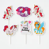 Kids Theme Cake Toppers | Fun Character Designs | Decorative Toppers for Cakes and Cupcakes | Pack of 6