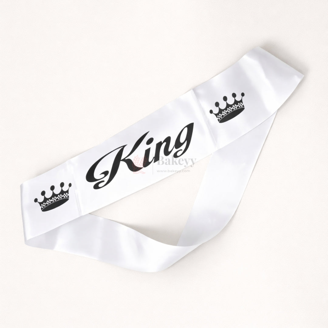 King Party Celebration Satin Sash Birthday & Bachelor Party Crown Sash | Pack of 1