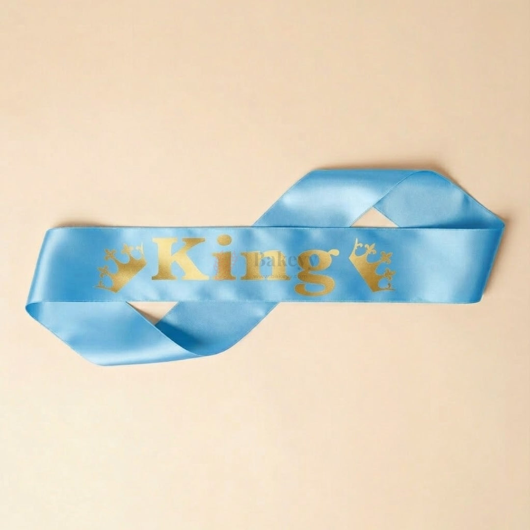 King Party Celebration Satin Sash Birthday & Bachelor Party Crown Sash | Pack of 1