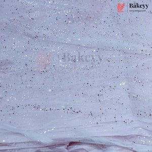 Korean Decorative Mesh Fabric with 10 & 25 Meter | Glitter Speckled Net Fabric for Crafting & Decoration |