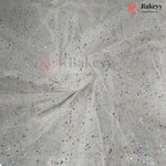 Korean Decorative Mesh Fabric with 10 & 25 Meter | Glitter Speckled Net Fabric for Crafting & Decoration |