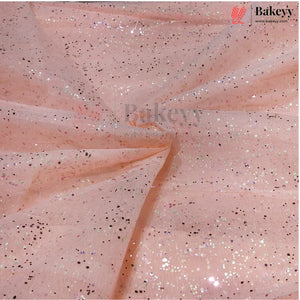Korean Decorative Mesh Fabric with 10 & 25 Meter | Glitter Speckled Net Fabric for Crafting & Decoration |